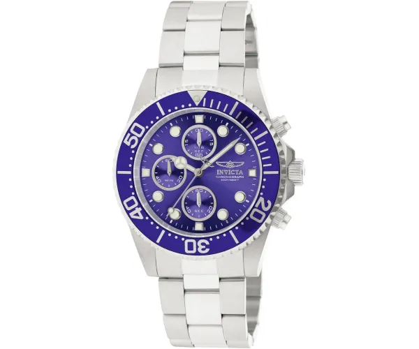 Invicta Men's 1769 Pro Diver Collection Stainless Steel Bracelet Watch with Silver/Blue Dial