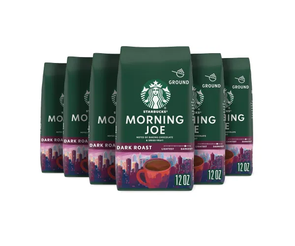 Starbucks Morning Joe Gold Coast Dark Roast Ground Coffee, 12 Ounce (Pack of 6) Morning Joe 12 Ounce (Pack of 6)