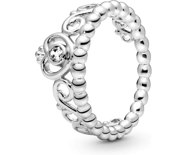 Pandora Princess Tiara Crown Ring - Sterling Silver Ring for Women - Layering or Stackable Ring - Gift for Her - Sterling Silver with Clear Cubic Zirconia 4.5