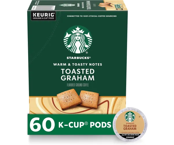 Starbucks Flavored K-Cup Coffee Pods — Toasted Graham for Keurig Brewers — 6 boxes (60 pods total) Toasted Graham 10 Count (Pack of 6)