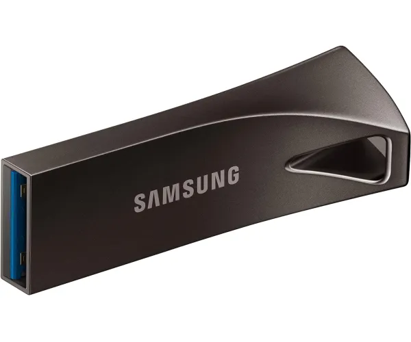 SAMSUNG BAR Plus 3.1 USB Flash Drive, 128GB, 400MB/s, Rugged Metal Casing, Storage Expansion for Photos, Videos, Music, Files, MUF-128BE4/AM, Titan Grey 128 GB Gray