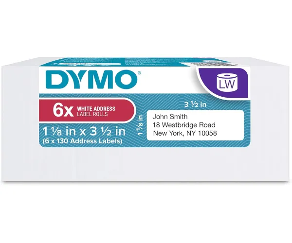 DYMO Authentic LabelWriter Adhesive White Mailing Address Labels (30251) 1 1/8