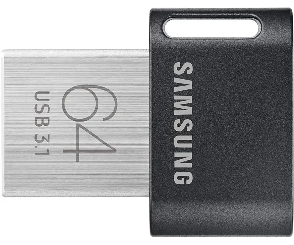 SAMSUNG MUF-64AB/AM FIT Plus 64GB - 300MB/s USB 3.1 Flash Drive, Black/Sliver 64 GB