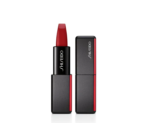 Shiseido ModernMatte Powder Lipstick - Full-Coverage, Non-Drying Matte Lipstick - Weightless, Long-Lasting Color - 8-Hour Coverage Exotic Red - 516