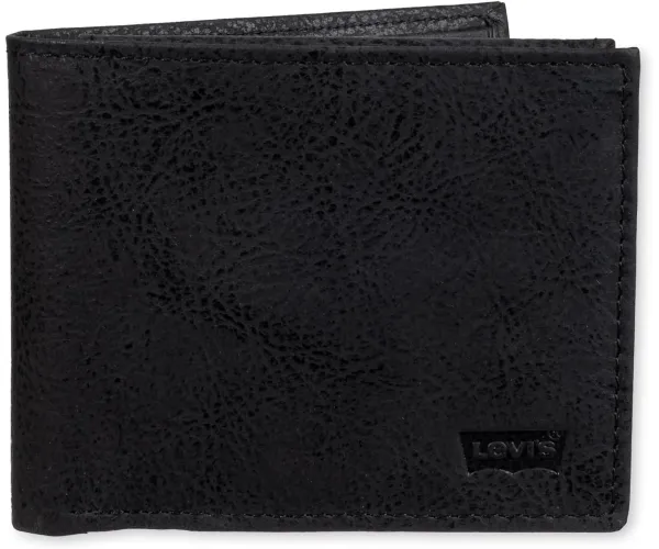Levi's Men's RFID Blocking Passcase Wallet One Size Black Embossed
