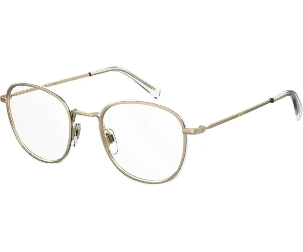 Levi's Women's Lv 1027 Round Prescription Eyeglass Frames Gold Azure/Demo Lens 50 Millimeters