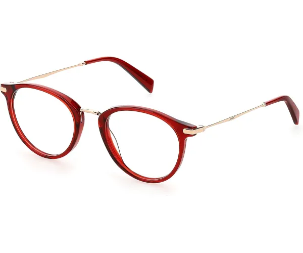 Levi's Lv 5006 Oval Prescription Eyeglass Frames Red/Demo Lens 50 Millimeters