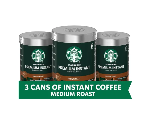 Starbucks Premium Instant-Coffee — Medium Roast — 100% Arabica — 3 Tins (up to 120-cups total) Medium Roast 2.11 Ounce (Pack of 3)
