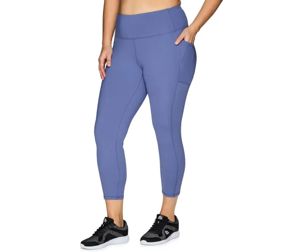 RBX Active Women's Plus Size Stretch Ankle/Full Length Workout Running Gym Yoga Leggings 2X 7/8 Solid Periwinkle