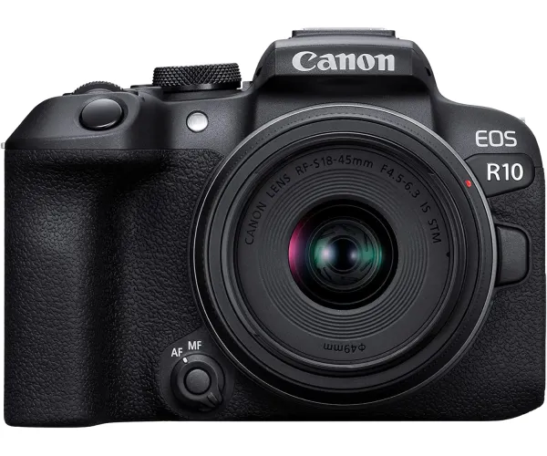 Canon EOS R10 RF-S18-45mm F4.5-6.3 is STM Lens Kit, Mirrorless Vlogging Camera, 24.2 MP, 4K Video, DIGIC X Image Processor, High-Speed Shooting, Subject Tracking, Compact, for Content Creators Black R10 18-45 IS STM