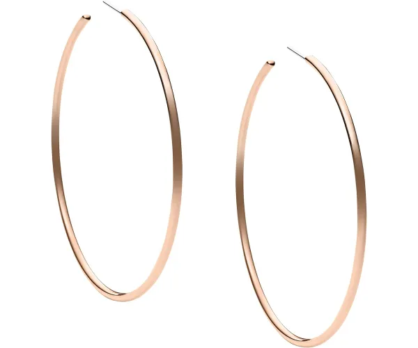 Michael Kors Gold-Tone Hoop Earrings for Women; Huggie Earrings for Women; Stainless Steel Earrings; Jewelry for Women Rose Gold 1.75 inch