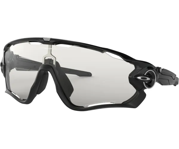 Oakley Men's OO9290 Jawbreaker Shield Sunglasses Polished Black/Clear Black Iridium Photochromic 31 Millimeters