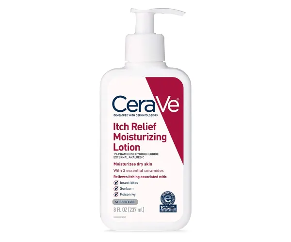 CeraVe Anti Itch Moisturizing Lotion with Pramoxine Hydrochloride | Relieves Itch with Minor Skin Irritations, Sunburn Relief, Bug Bites | 8 Ounce Fragrance Free 8 Ounce