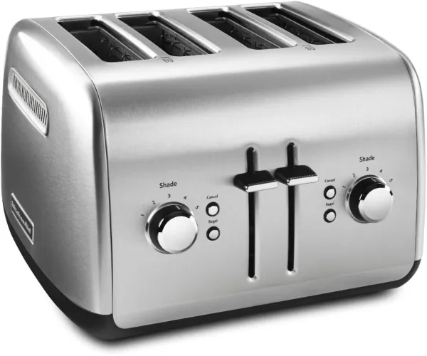 KitchenAid KMT4115SX Stainless Steel Toaster, Brushed Stainless Steel, 4 Slice (Pack of 1) Brushed Stainless Steel 4 Slice Standard