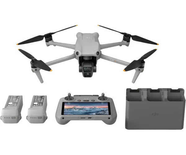 DJI Air 3 Fly More Combo with DJI RC 2, Drone with Medium Tele & Wide-Angle Dual Primary Cameras for Adults 4K HDR, 46-Min Max Flight Time, 48MP, 2 Extra Batteries, FAA Remote ID Compliant
