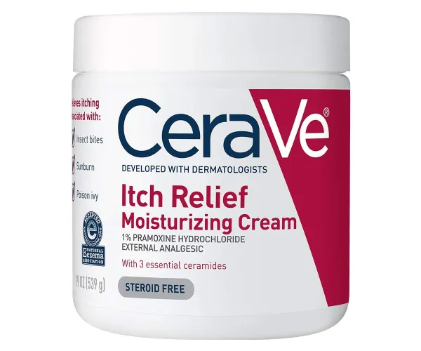 CeraVe Anti-Itch Cream with Pramoxine for Itchy Skin Relief from Bug Bites, Sunburns, and Minor Irritations - Fragrance Free 19 oz Moisturizing Cream 19 Ounce
