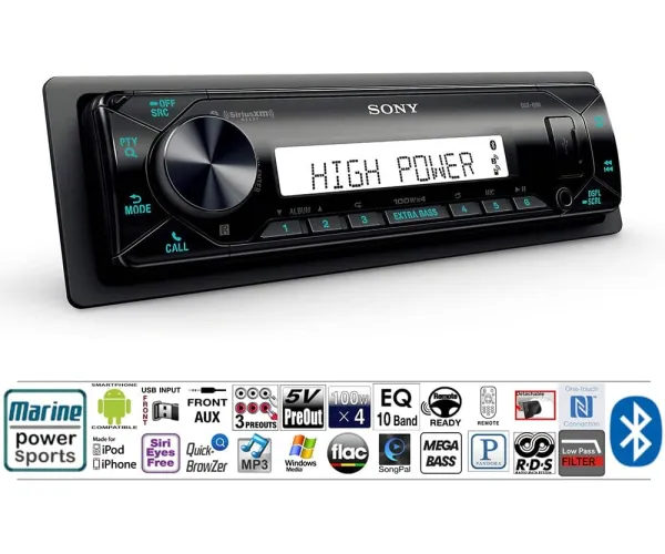 Sony DSX-M80 High Power 45W X 4 Rms Digital Media Receiver with Bluetooth and SiriusXM Ready No CD w/high power