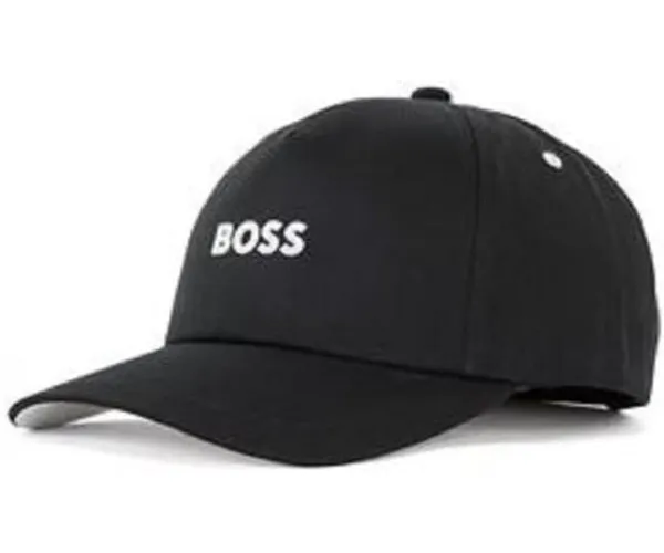 BOSS Men's Cotton Twill Center Logo Cap One Size Black Tar