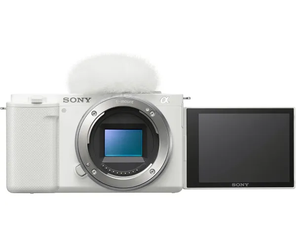 Sony Alpha ZV-E10 - APS-C Interchangeable Lens Mirrorless Vlog Camera - White White Camera Only Base