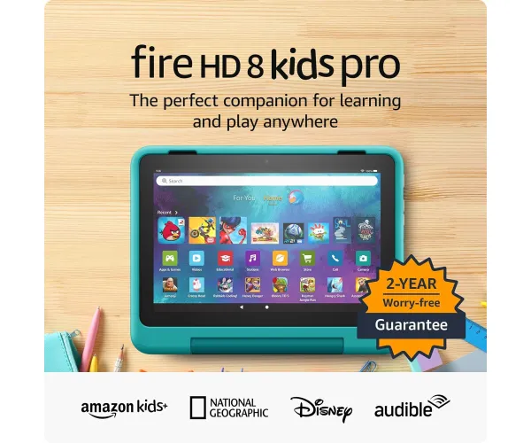 Fire HD 8 Kids Pro| age 6-12 | Robust parental controls, ad-free Amazon Kids+ content, 8