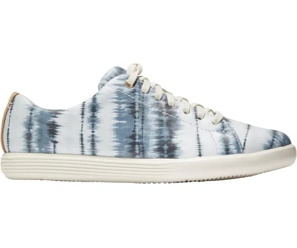 Cole Haan Womens Grand Crosscourt Lace Up Sneakers Shoes Casual - White 8 China Blue Ikat Print