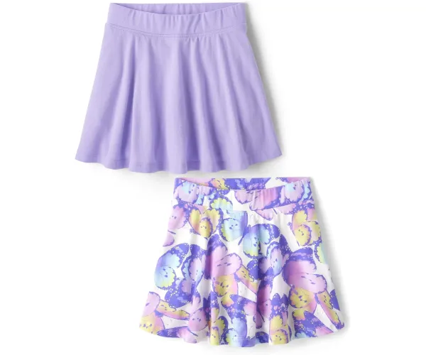 The Children's Place girls Pull on Everyday Skorts 2 Pack X-Large Purple 2-pack