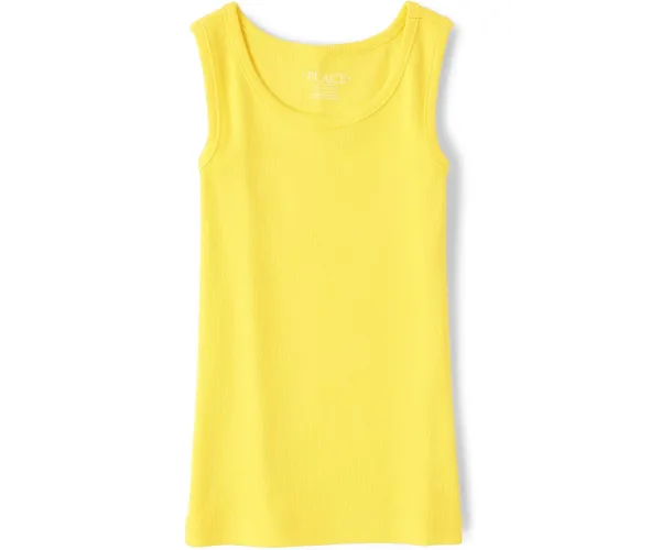 The Children's Place Girls' Sleeveless Print Rib Tank Tops X-Small Yellow