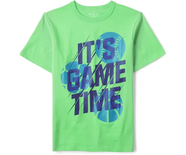 The Children's Place Boys' Short Sleeve Graphic T-Shirt Seasonal, Game Time, X-Small