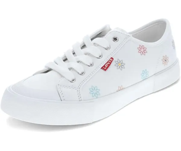 Levi's Womens Anika NM FL Lowtop Floral Canvas Casual Sneaker Shoe 8 Winter White/Multi