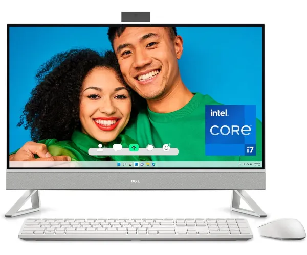 Dell Inspiron 7720 All in One Desktop - 27-inch FHD Touchscreen Display, Intel Core i7-1355U, 32GB RAM, 512GB SSD + 1TB HDD, NVIDIA GeForce MX550 GDDR6, Windows 11 Pro, Services Included - White Core i7-1355U 32 GB 27 inch Touch - GeForce MX550
